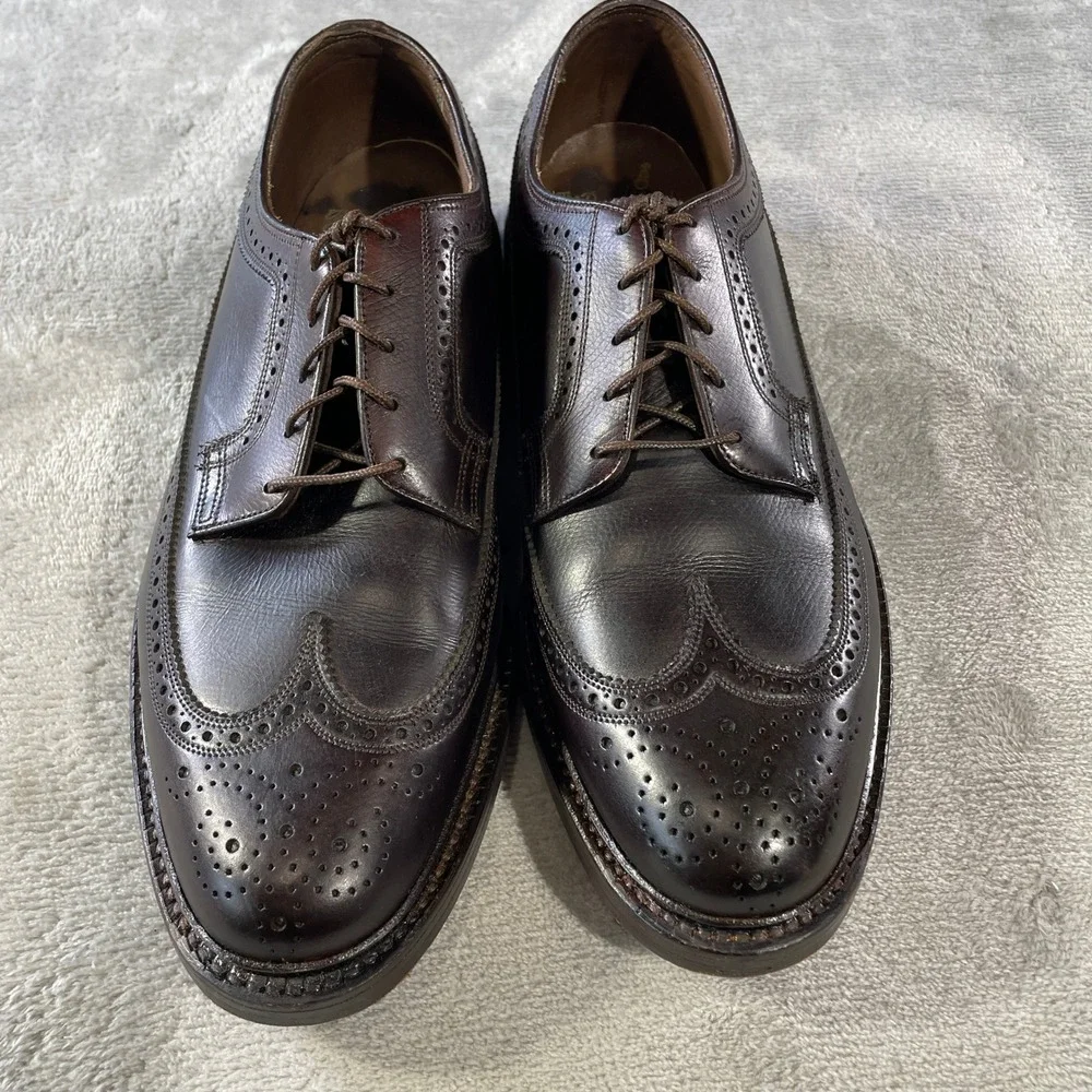 Florsheim Royal Imperial Brogue Dress Shoes Mens 8.5 D Burgundy Leather Wingtip